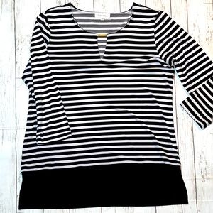 Calvin Klein Large black white stripe classic top